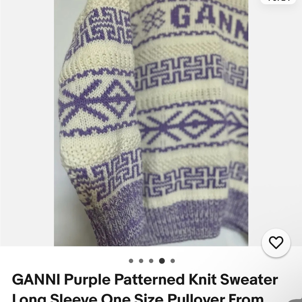 Ganni Lavender and Cream Knit Sweater - Picture 5 of 5
